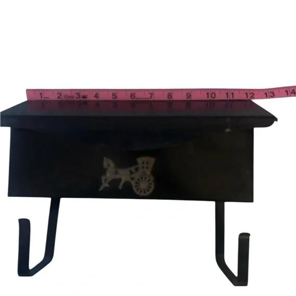 Vintage Black Metal Mailbox with Horse Design - Picture 3 of 3